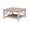 International Concepts Josephine Solid Wood Square Coffee Table with Shelf, 36X36X2, Unfinished OT-19SC - alternate 1